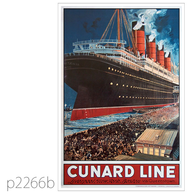 キュナード・客船ルシタニアのポスター ポストカード