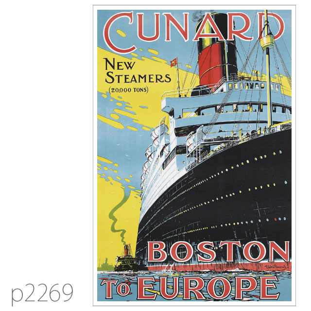 キュナード・ラコニア級客船のポスター ポストカード