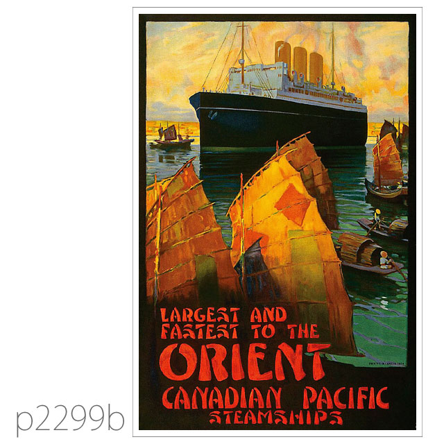カナディアンパシフィック・エンプレス・オブ・ラシア級客船のポスター ポストカード