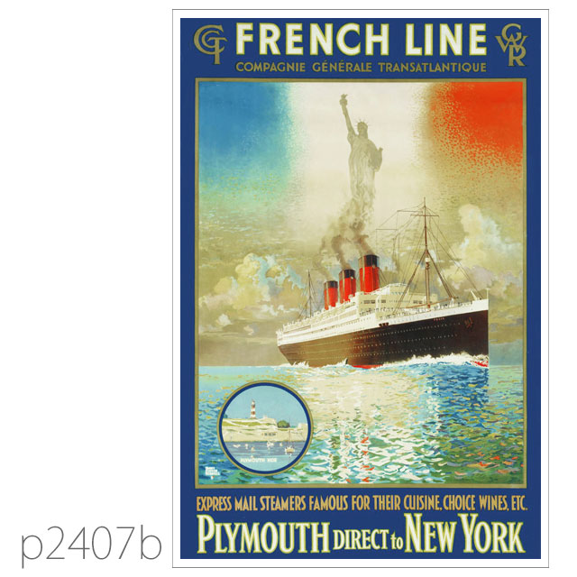 フレンチライン・客船パリのポスター ポストカード