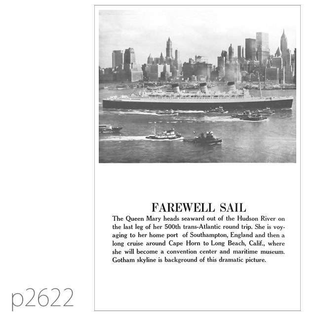 キュナード・客船クイーンメリーのポスター（戦後編） ポストカード