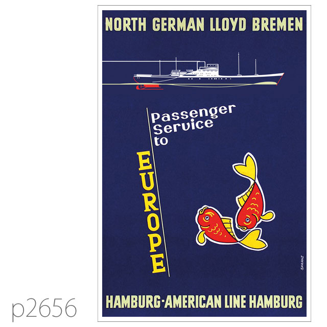 北ドイツロイド・シュワベンスタイン級客船のポスター ポストカード