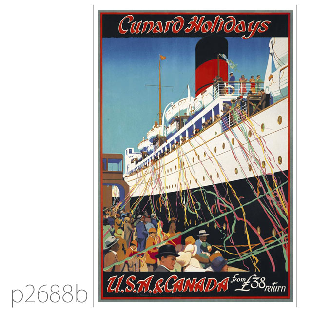 キュナード・Aクラス客船のポスター ポストカード