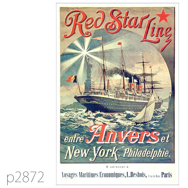 レッドスターライン・客船ウェスタンランドのポスター ポストカード