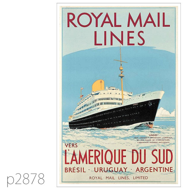 ロイヤルメールライン・客船アンデスのポスター ポストカード