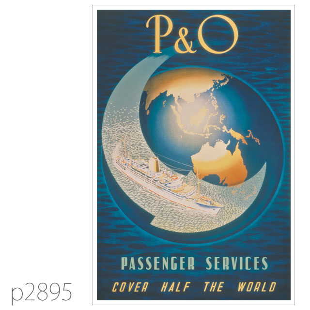 P&O・客船アルカディア、イベリアのポスター ポストカード