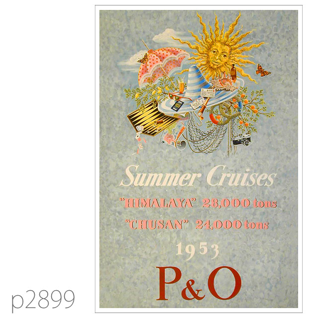 P&O・客船チューサンのポスター ポストカード