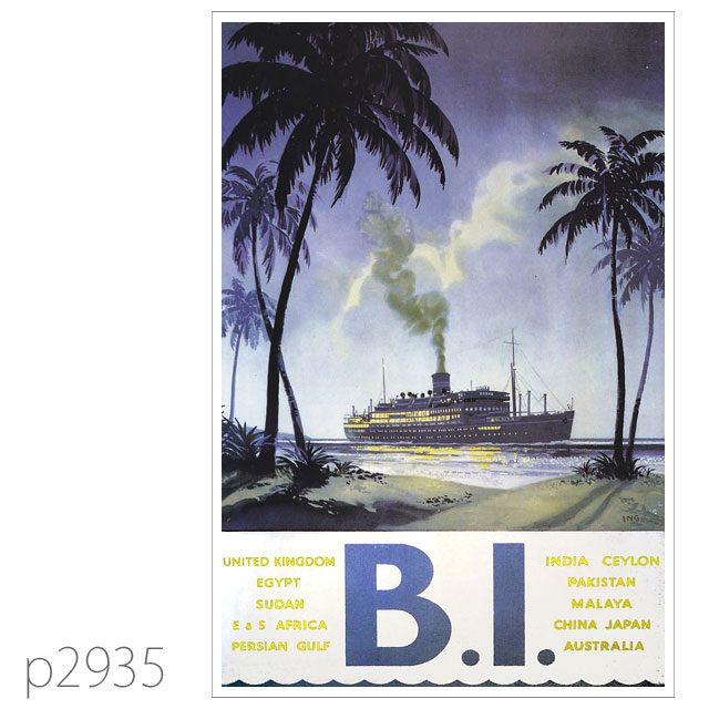 ブリティッシュインディアライン・客船カンパラ級・客船ケニヤ級のポスター ポストカード