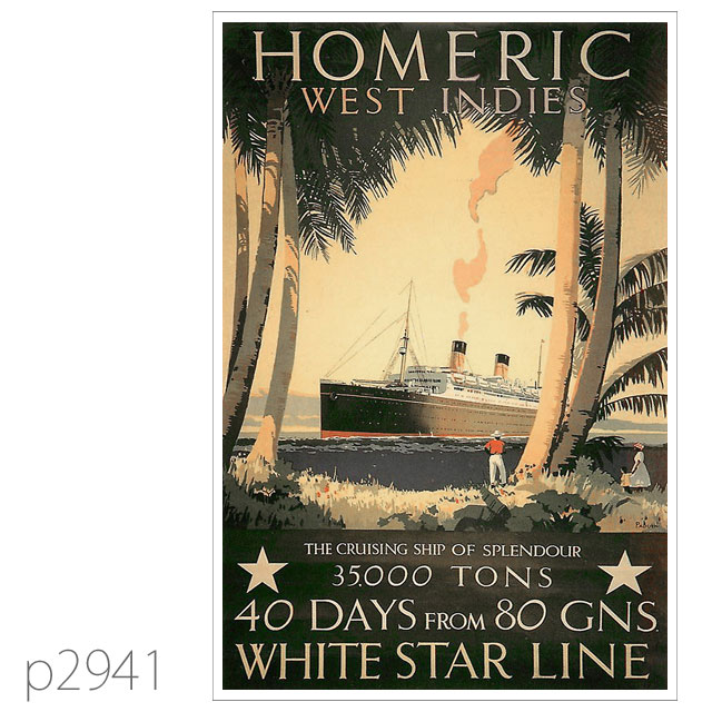 ホワイトスターライン・客船ホーメリックのポスター ポストカード